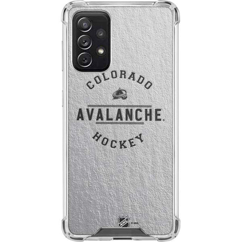 NHL Colorado Avalanche Black Text Galaxy A72 5G Clear Case